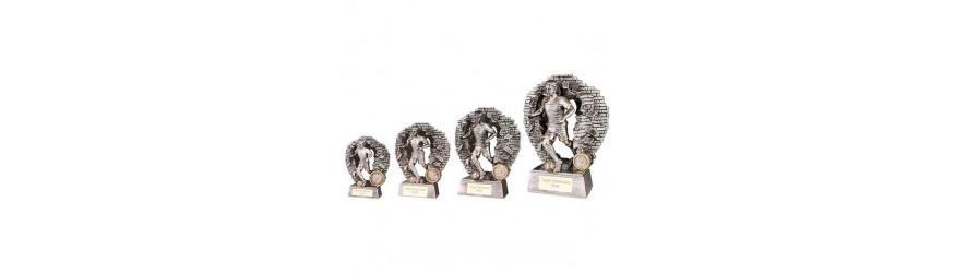 BLAST OUT MALE FOOTBALL RESIN TROPHY 5 SIZES 11CM - 23CM